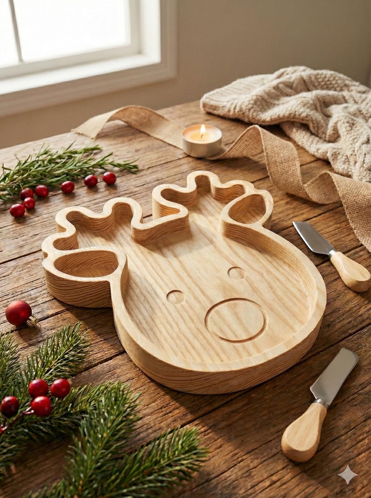 Reindeer Christmas Cookie Plate, view 3