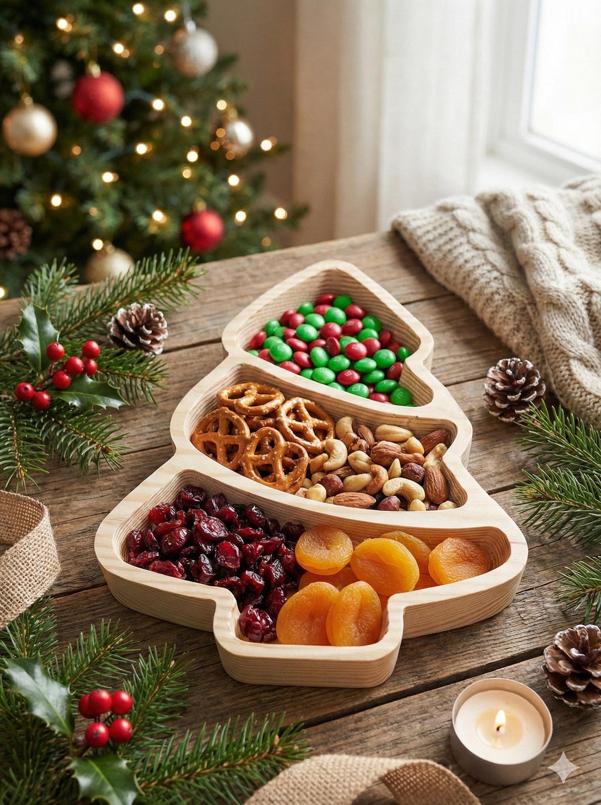Layered Fir Christmas Tree Tray, view 2
