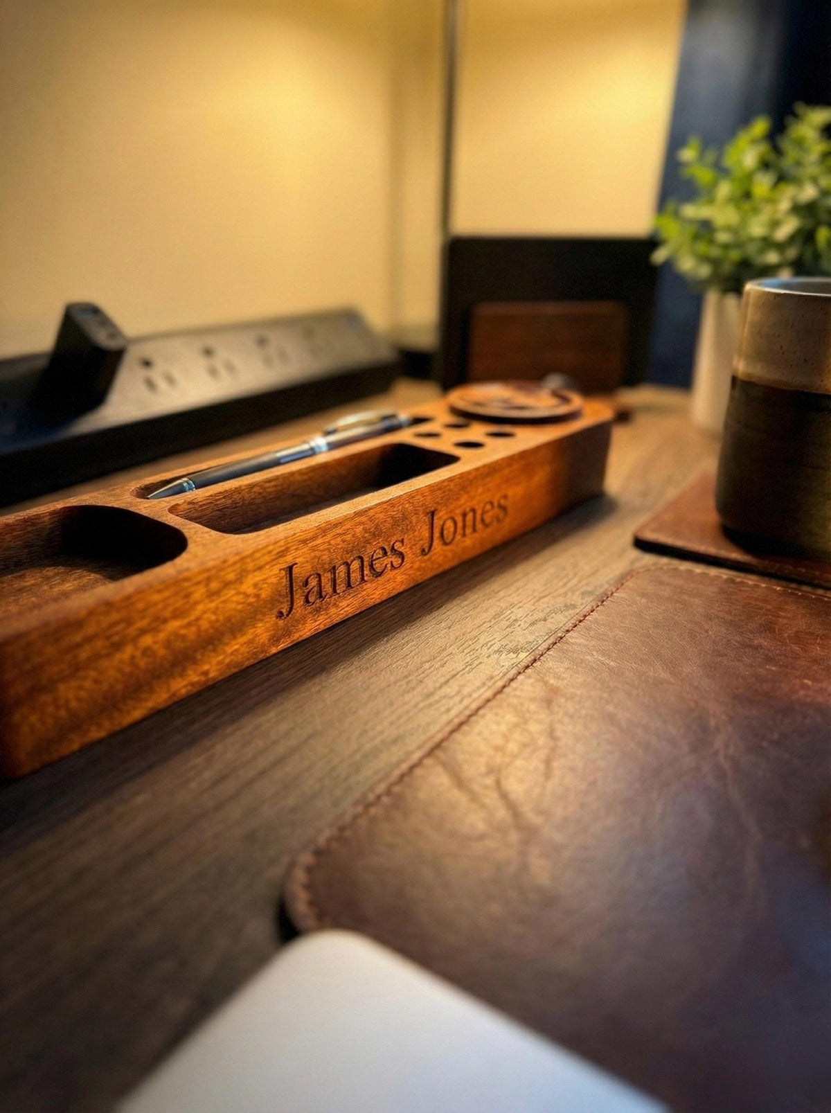 Mahogany Desk Valet Tray, view 4