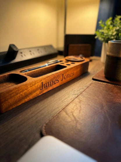 Mahogany Desk Valet Tray, view 4