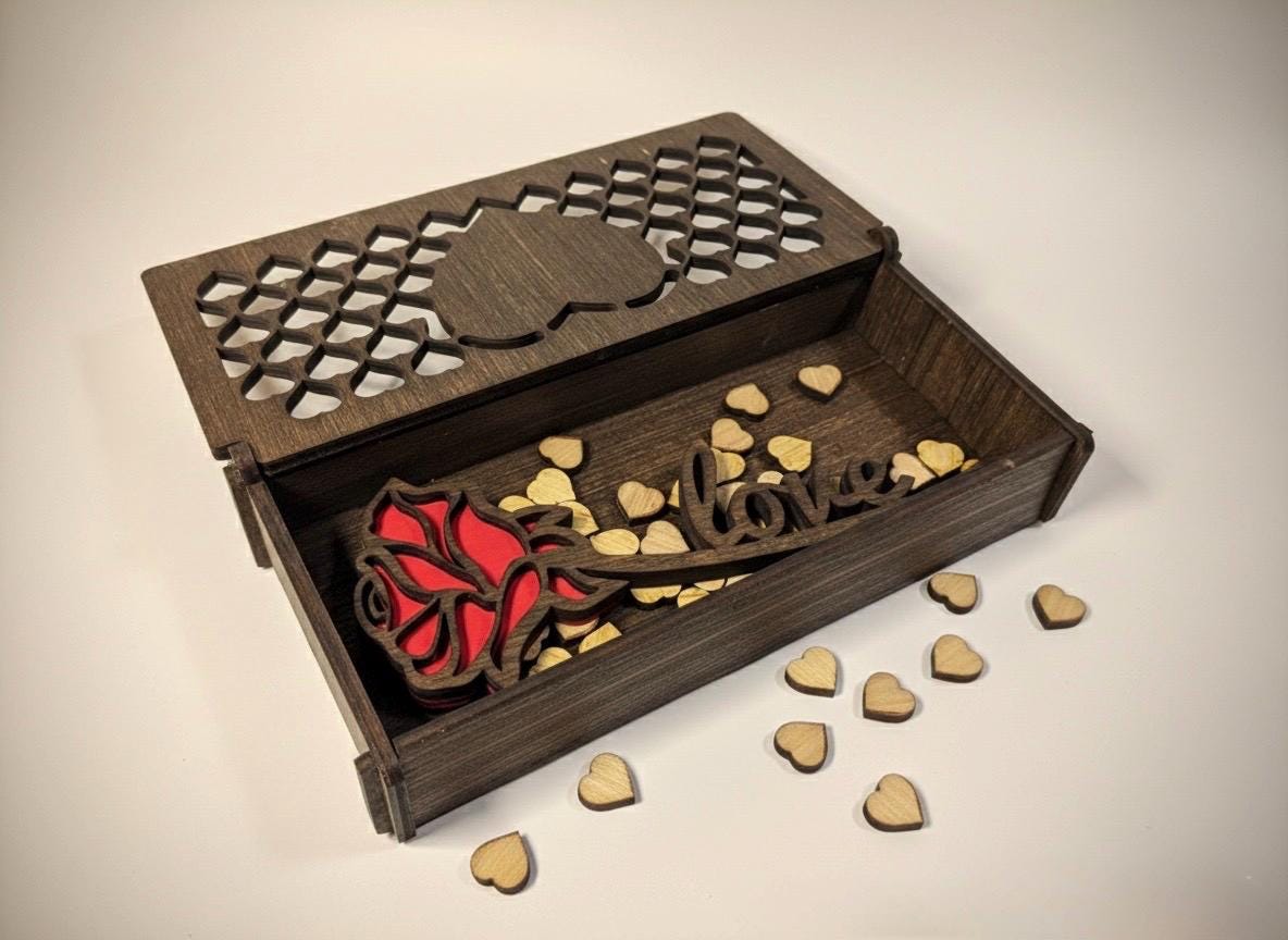 Personalized Heart & Rose Keepsake Box, view 4